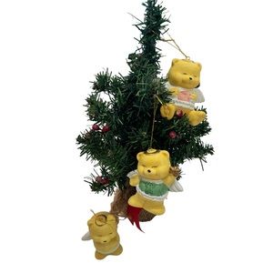 Ceramic vintage angel bear ornaments